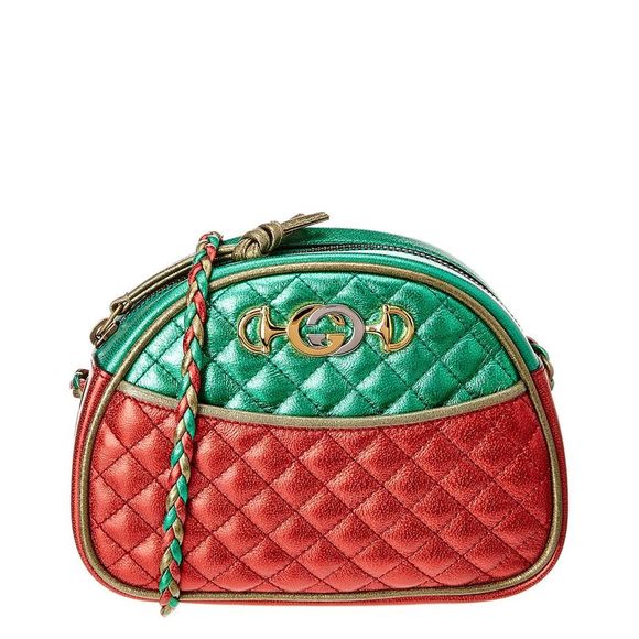 Gucci Handbags - Gucci Mini Laminated Leather Shoulder Bag, Red